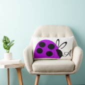 かわいい紫のレディバグパーソナライズされた ランバークッション (椅子)