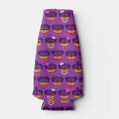 かわいい紫のロットワイラー子犬のパターン ボトルクーラー (正面)