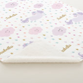 『かわいい紫の一角獣の女パーソナライズされたの子』 シェルパブランケット (3/4)