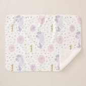 『かわいい紫の一角獣の女パーソナライズされたの子』 シェルパブランケット (正面(横))