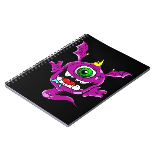 かわいい紫の人が怪物を食べる ノートブック (左側)