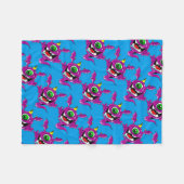 かわいい紫の人が怪物を食べる フリースブランケット (正面(横))