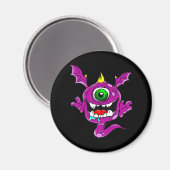 かわいい紫の人が怪物を食べる マグネット (正面/裏面)