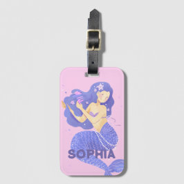 かわいい紫の人魚の子たちパーソナライズされた|過去記事 ラゲッジタグ