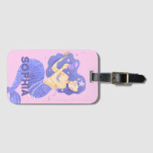 かわいい紫の人魚の子たちパーソナライズされた|過去記事 ラゲッジタグ (正面横)