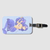 かわいい紫の人魚の子たちパーソナライズされた|過去記事 ラゲッジタグ (正面横)