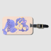 かわいい紫の人魚の子たちパーソナライズされた|過去記事 ラゲッジタグ (正面横)