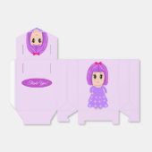 かわいい紫の女の子ありがとう フェイバーボックス (折り畳みなし)