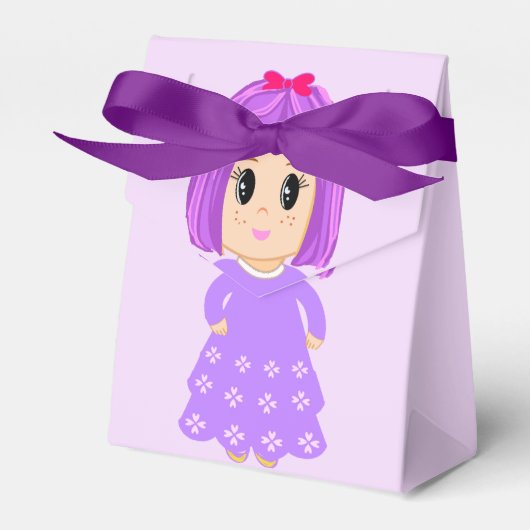かわいい紫の女の子ありがとう フェイバーボックス (正面サイド)