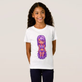 かわいい紫の女の子 Tシャツ (正面フル)