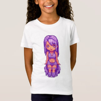 かわいい紫の女の子 Tシャツ