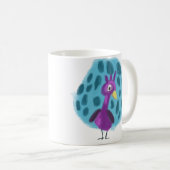 かわいい紫の孔雀の抽象的な葉のパターンのコーヒー コーヒーマグカップ (正面右)