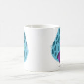 かわいい紫の孔雀の抽象的な葉のパターンのコーヒー コーヒーマグカップ (中央)