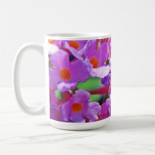 かわいい紫の小さな花 コーヒーマグカップ (左)