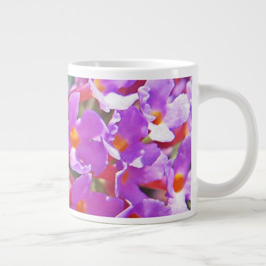かわいい紫の小さな花 ジャンボコーヒーマグカップ (右)