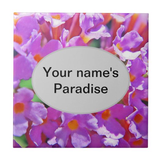 かわいい紫の小さな花 タイル (正面)