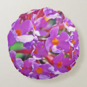かわいい紫の小さな花 ラウンドクッション (裏面)