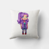 かわいい紫の少女 クッション (裏面)