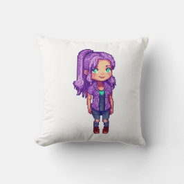 かわいい紫の少女 クッション