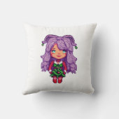 かわいい紫の少女 クッション (裏面)