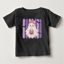 かわいい紫の幽霊のハロウィン子供Tシャツ ベビーTシャツ