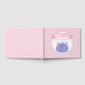 かわいい紫の怪物 – ピンクの赤ちゃんシャワー ゲストブック (全面)