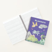 かわいい紫の水彩恐竜 ノートブック (内部)