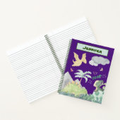 かわいい紫の水彩恐竜 ノートブック (内部)