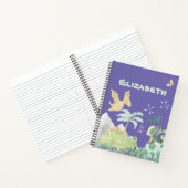 かわいい紫の水彩恐竜 ノートブック (内部)