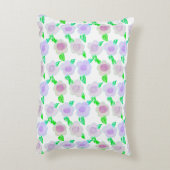 かわいい紫の水彩画フローラ アクセントクッション (裏面(縦))