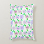 かわいい紫の水彩画フローラ アクセントクッション (正面(垂直))