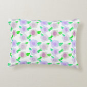 かわいい紫の水彩画フローラ アクセントクッション (裏面)