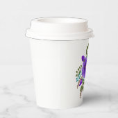 かわいい紫の水彩花 紙コップ (右)