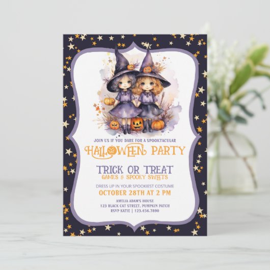 かわいい紫の水彩魔女2 招待状 (スタンド正面)