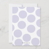かわいい紫の水玉模様のクロス洗礼招待状 招待状 (裏面)
