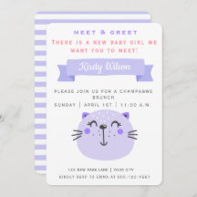 かわいい紫の猫 |挨拶とミーティング新生児