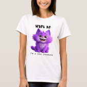 かわいい紫の猫 | 私は優しい生き物です Tシャツ (正面)