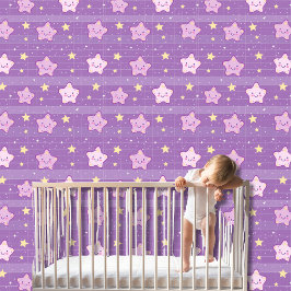 かわいい紫の白いかわいいスターズスター子供部屋キッズルーム 壁紙