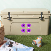 かわいい紫の花のモダンスクリプト名 シール (クーラー)