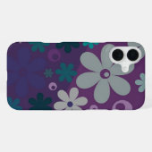 かわいい紫の花柄 iPhoneケース (裏面横)