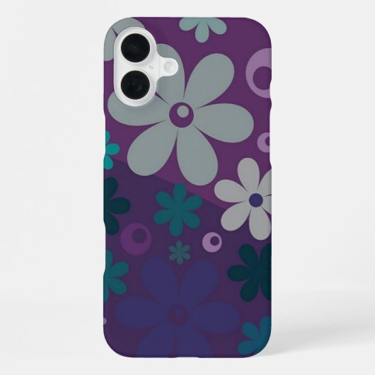 かわいい紫の花柄 iPhoneケース (裏面)
