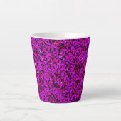 かわいい紫の花 カフェラテマグ (正面)
