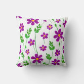 かわいい紫の花 クッション (正面)