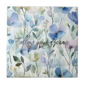 かわいい紫の花 タイル (正面)