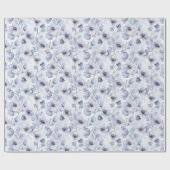 かわいい紫の花 ラッピングペーパー (フラット)