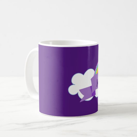 かわいい紫の虹かわいらしパーソナライズされた コーヒーマグカップ (正面左)