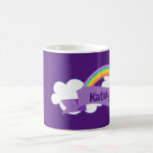 かわいい紫の虹かわいらしパーソナライズされた コーヒーマグカップ (中央)
