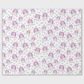 かわいい紫の虹の赤ちゃんシャワー ラッピングペーパー (フラット)