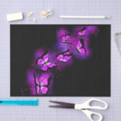 かわいい紫の蝶 薄葉紙 (クラフト)