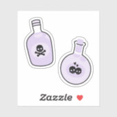 かわいい紫の魔法ポションステッカー シール (シート)